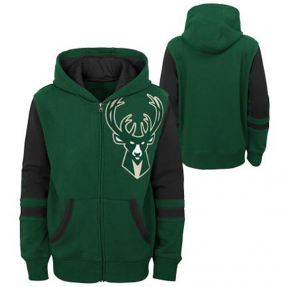 Bucks Zip Hoody Jr i gruppen BASKETKLDER / JUNIOR BASKETKLDER  / Hoodies / Jackor hos 2WIN BASKETBUTIK (EK2B7BCBW-BCK)