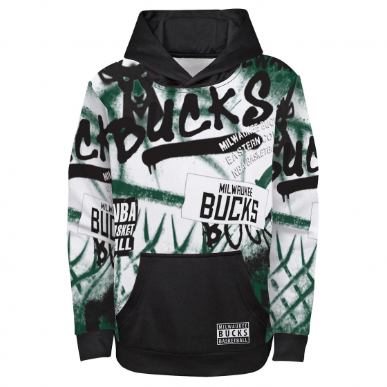 Bucks Spray Ball Hood Jr i gruppen BASKETKLDER / JUNIOR BASKETKLDER  / Hoodies / Jackor hos 2WIN BASKETBUTIK (EK2B7FFC6-BCK)