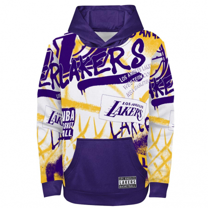Lakers Spray Ball Hood Jr i gruppen BASKETKLDER / JUNIOR BASKETKLDER  / Hoodies / Jackor hos 2WIN BASKETBUTIK (EK2B7FFC6-LAK)