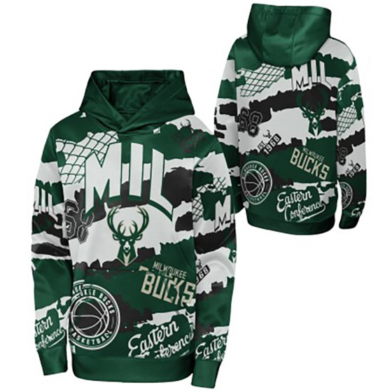 Bucks Over The Limit Sublimated Hoody Jr i gruppen BASKETKLDER / JUNIOR BASKETKLDER  / Hoodies / Jackor hos 2WIN BASKETBUTIK (EK2B7FGC2-BCK)