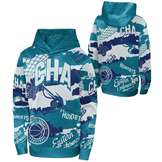 Hornets Over The Limit Sublimated Hoody Jr i gruppen BASKETKLDER / JUNIOR BASKETKLDER  / Hoodies / Jackor hos 2WIN BASKETBUTIK (EK2B7FGC2-HOR)