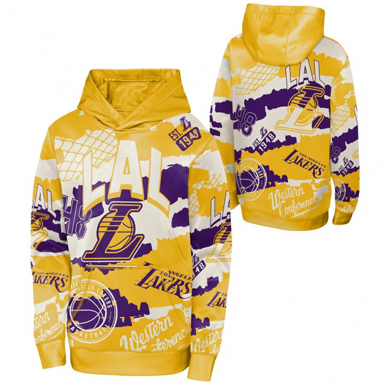 Lakers Over The Limit Sublimated Hoody Jr i gruppen BASKETKLDER / JUNIOR BASKETKLDER  / Hoodies / Jackor hos 2WIN BASKETBUTIK (EK2B7FGC2-LAK)