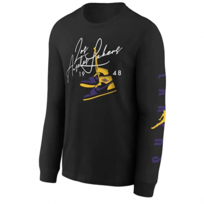 Lakers Statement L/S Jr i gruppen BASKETKLDER / JUNIOR BASKETKLDER  / Lngrmade T-shirts hos 2WIN BASKETBUTIK (EY2B7FEKA-LAK)