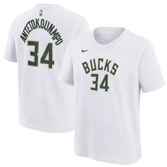 Bucks- Antetokounmpo Jr i gruppen BASKETKLDER / JUNIOR BASKETKLDER  / T-Shirts hos 2WIN BASKETBUTIK (EZ2B7BCMW-BCKGA-Vit)