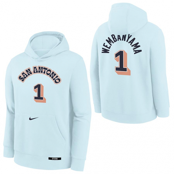 Spurs-Wembanyama  Hoody Jr i gruppen BASKETKLDER / JUNIOR BASKETKLDER  / Hoodies / Jackor hos 2WIN BASKETBUTIK (EZ2B7NBEN-SPUVW)