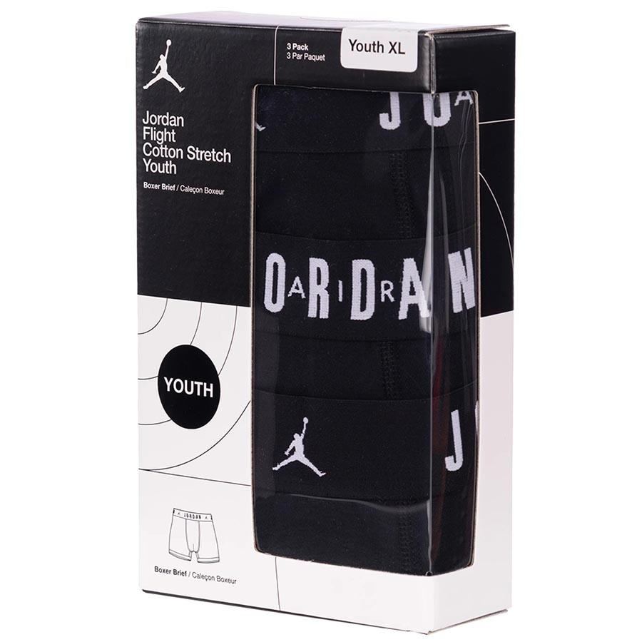 Jordan Flight Cotton Stretch Boxer Brief 3-Pack Jr